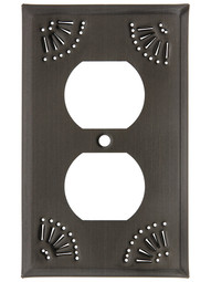 Pierced Country Tin Single Duplex Cover Plate in Country Tin.